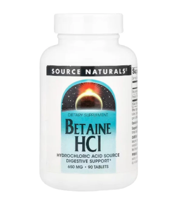 Source Naturals, Betaine HCI, 650 mg, 90 Tablets