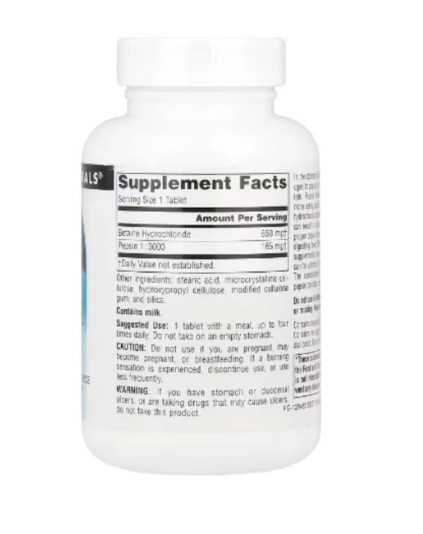 Source Naturals, Betaine HCI, 650 mg, 90 Tablets