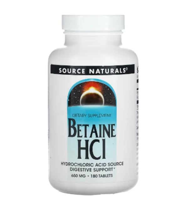 Source Naturals, Betaine HCl, 650 mg, 180 Tablets