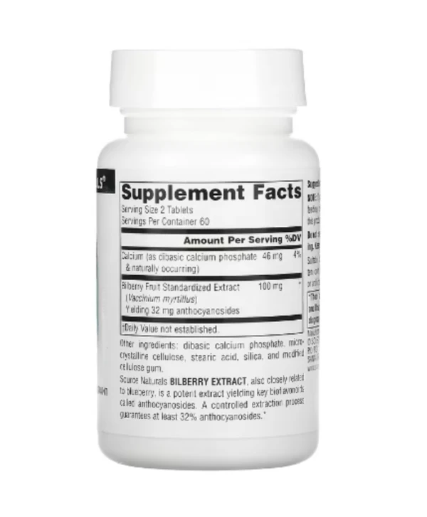 Source Naturals, Bilberry Extract, 50 mg, 120 Tablets
