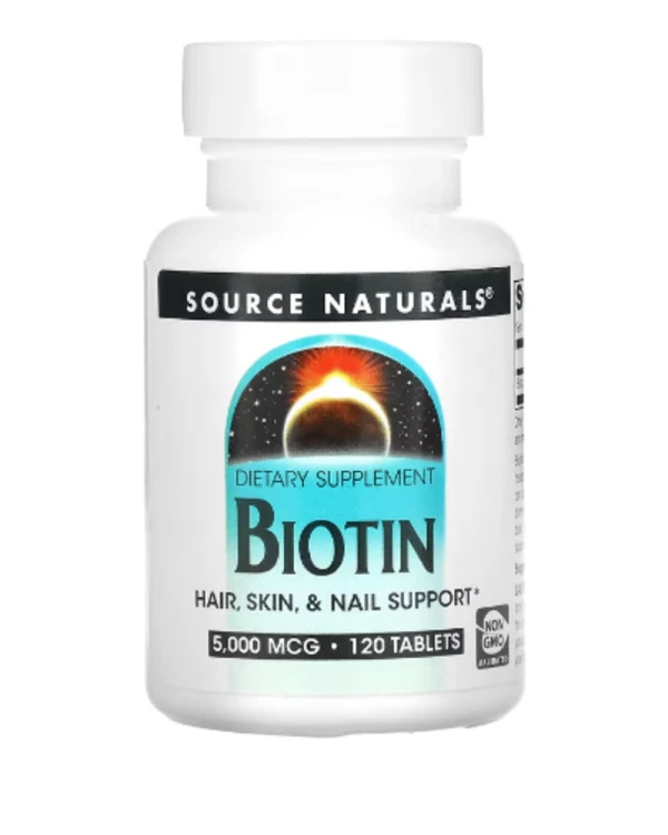 Source Naturals, Biotin, 5,000 mcg, 120 Tablets