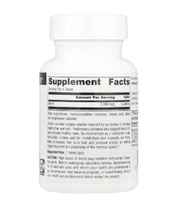 Source Naturals, Biotin, 5,000 mcg , 60 Tablets