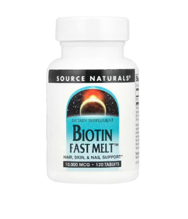 Source Naturals, Biotin Fast Melt™, 10,000 mcg, 120 Tablets