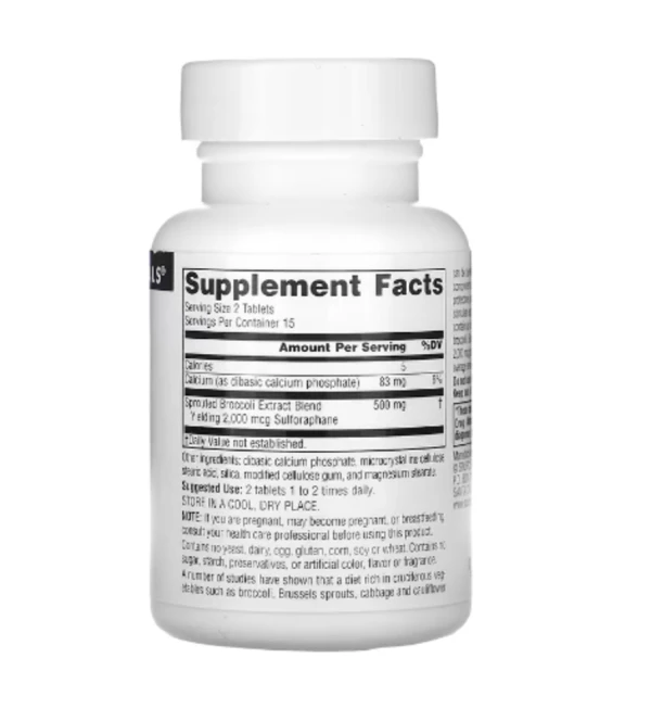 Source Naturals, Broccoli Sprouts Extract, 500 mg, 30 Tablets (250 mg per Tablet)