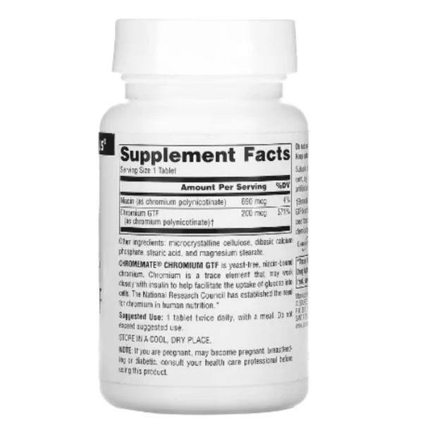 Source Naturals, Chromemate Chromium GTF, 200 mcg, 240 Tablets
