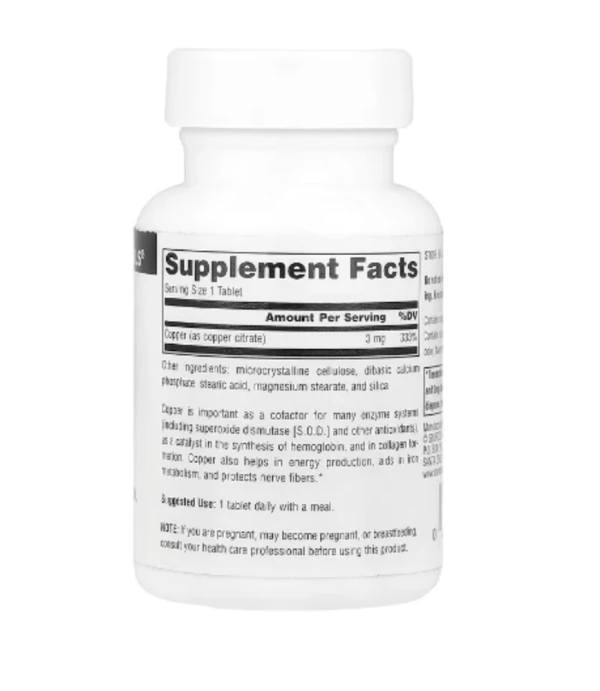 Source Naturals, Copper, 3 mg, 120 Tablets
