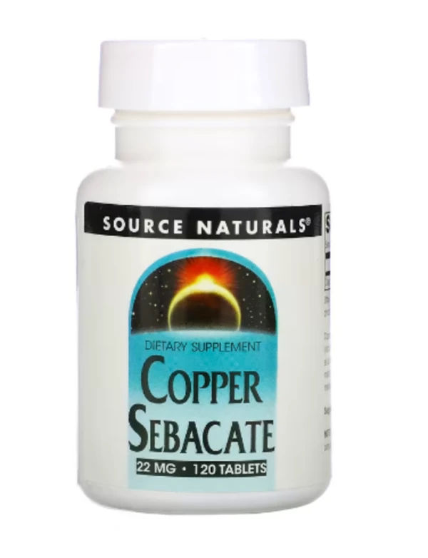 Source Naturals, Copper Sebacate, 22 mg, 120 Tablets