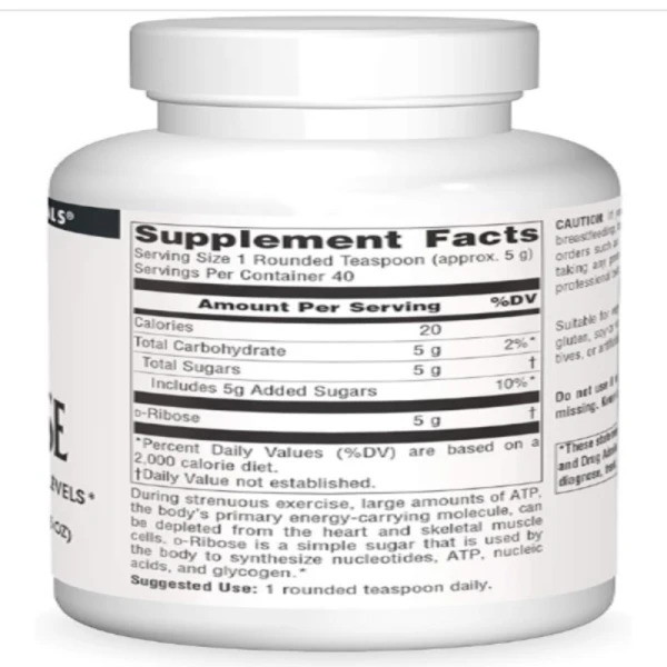 Source Naturals, D-Ribose, 200 g, Powder