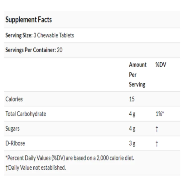 Source Naturals, D-Ribose, Fruit Flavored, 60 Chewable Tablets