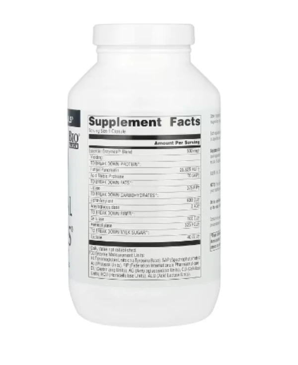 Source Naturals, Daily Essential Enzymes, Digestive Aid, 500 mg, 360 Capsules