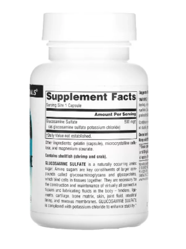 Source Naturals, Glucosamine Sulfate, Sodium Free, 500 mg, 60 Capsules