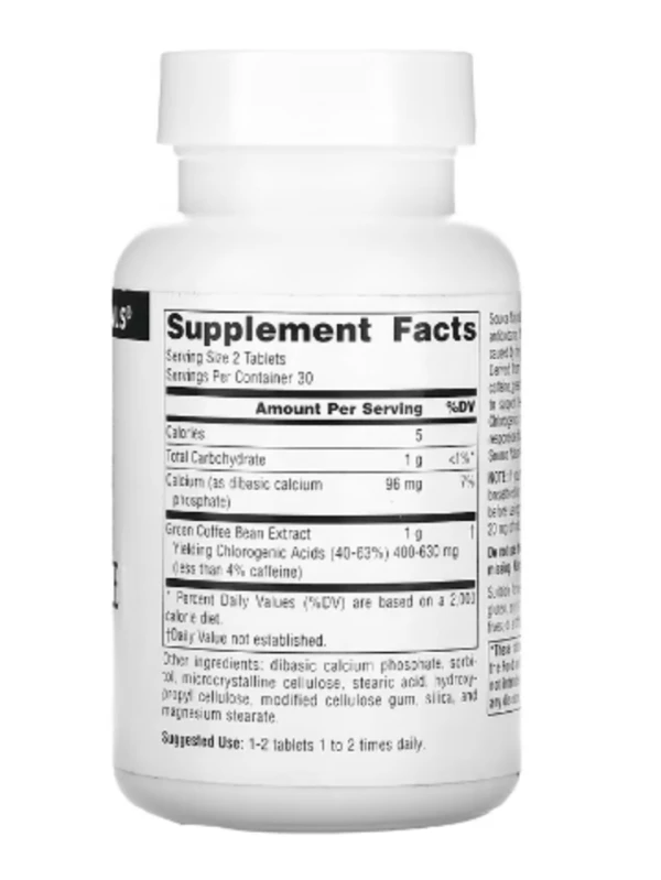 Source Naturals, Green Coffee Extract, 500 mg, 60 Tablets