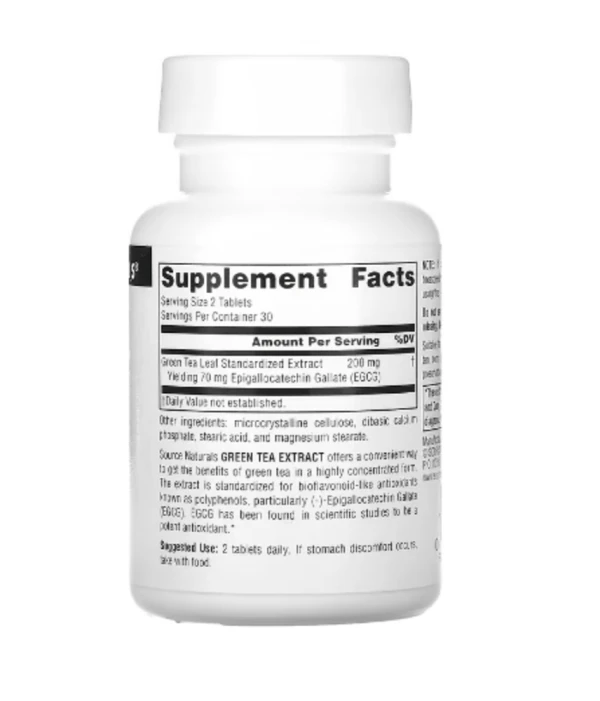 Source Naturals, Green Tea Extract, 100 mg, 60 Tablets
