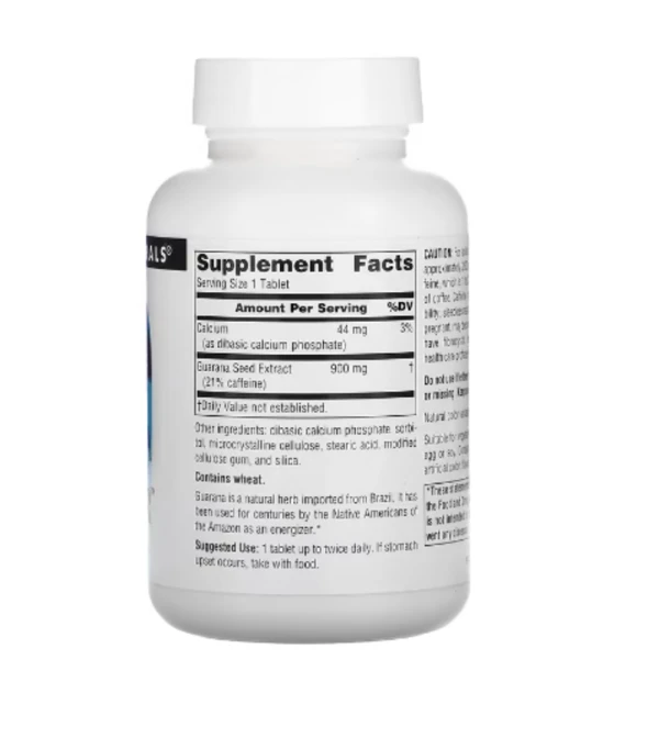Source Naturals, Guarana Energizer, 900 mg, 60 Tablets