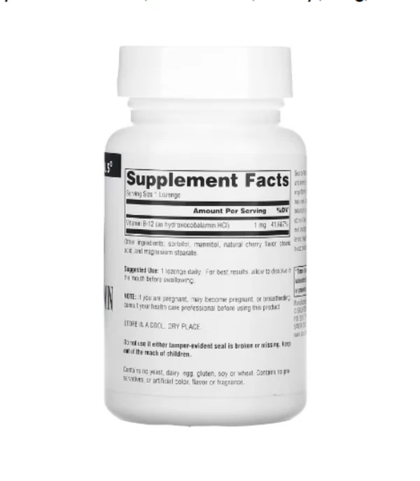 Source Naturals, HydroxoCobalamin, Vitamin B12, Cherry , 1 mg, 120 Lozenges