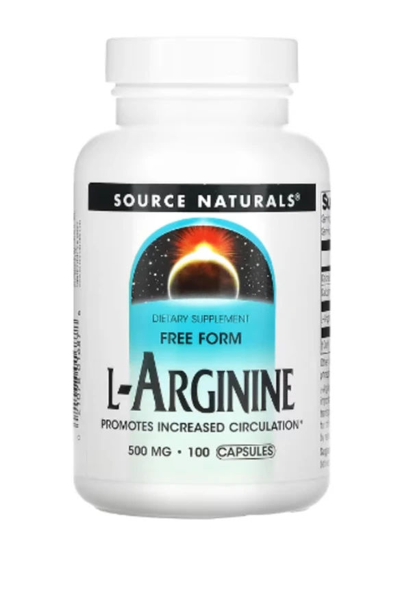 Source Naturals, L-Arginine, Free Form, 500 mg, 100 Capsules