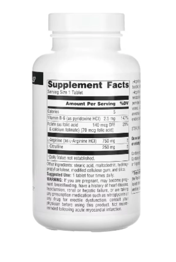 Source Naturals, L-Arginine L-Citrulline Complex, 1,000 mg, 120 Tablets
