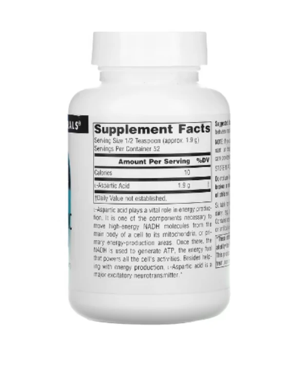 Source Naturals, L-Aspartic Acid Powder, 3.53 oz (100 g)