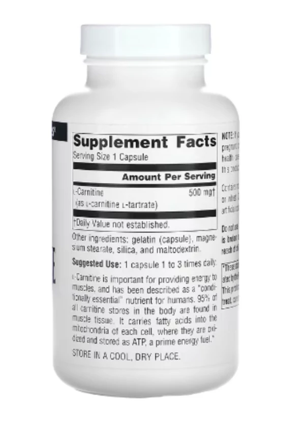 Source Naturals, L-Carnitine, 500 mg, 120 Capsules