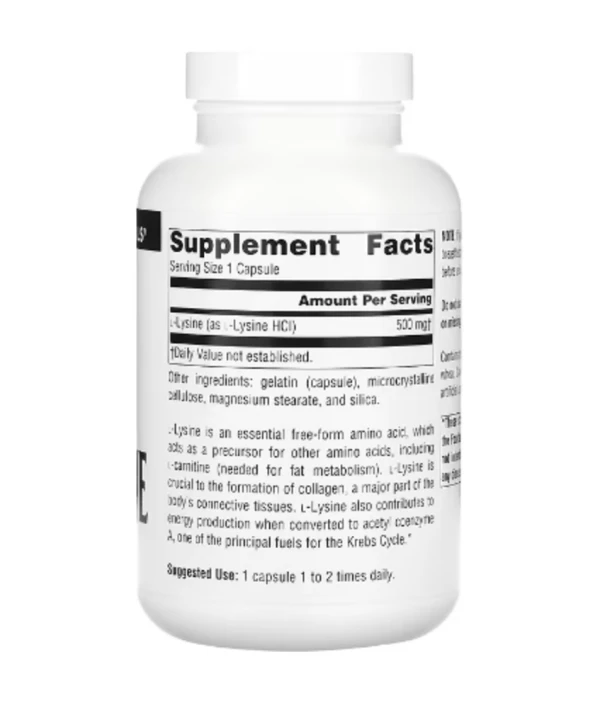 Source Naturals, L-Lysine, 500 mg, 200 Capsules