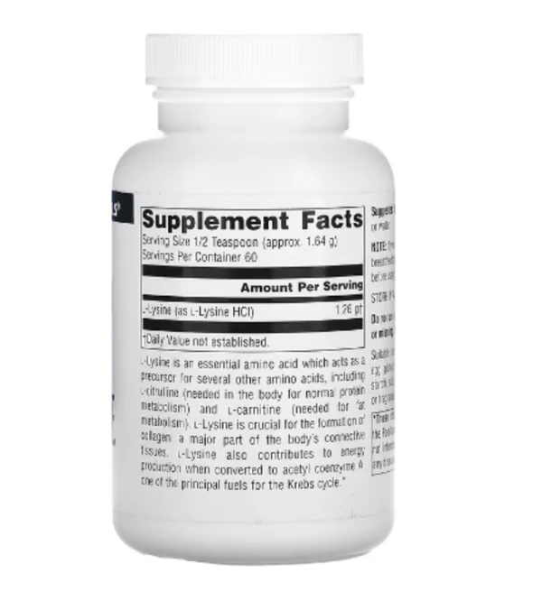 Source Naturals, L-Lysine Powder, 3.53 oz (100 g)