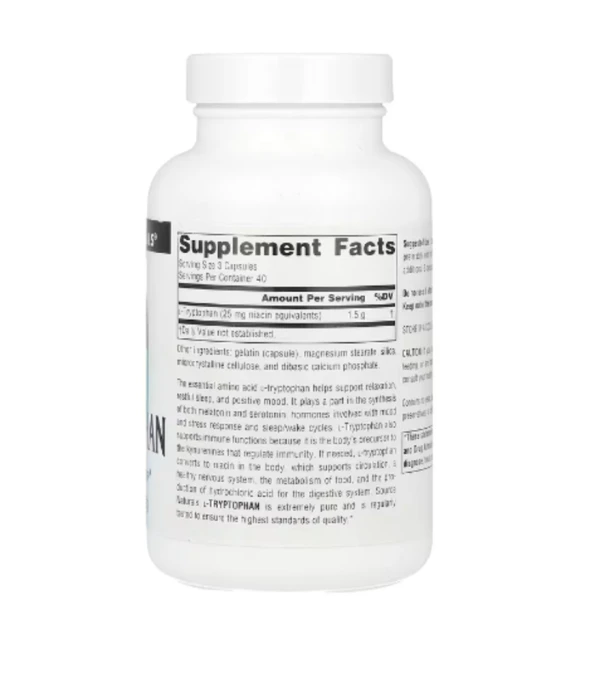 Source Naturals, L-Tryptophan, 1,500 mg, 120 Capsules (500 mg per Capsule)