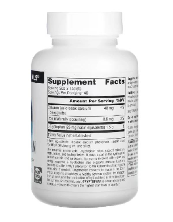 Source Naturals, L-Tryptophan, 500 mg, 120 Tablets