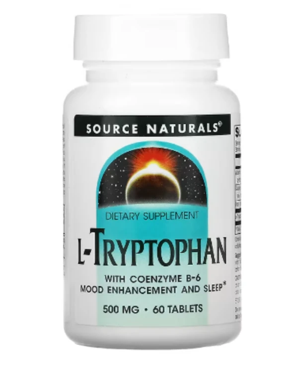 Source Naturals, L-Tryptophan with Coenzyme B-6, 500 mg, 60 Tablets