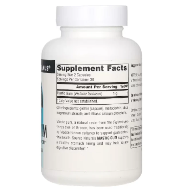 Source Naturals, Mastic Gum, 500 mg, 60 Capsules (250 mg per Capsule)