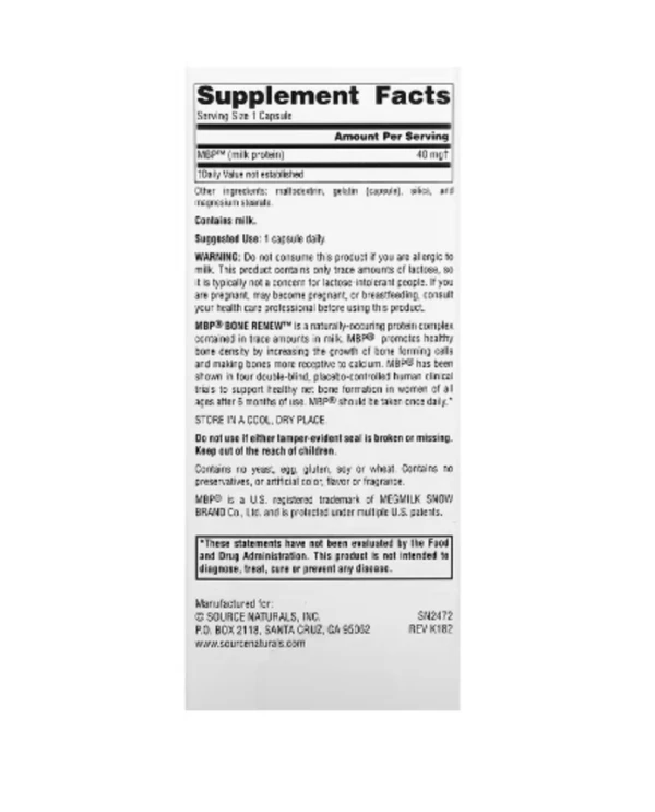 Source Naturals, MBP Bone Renew, 60 Capsules