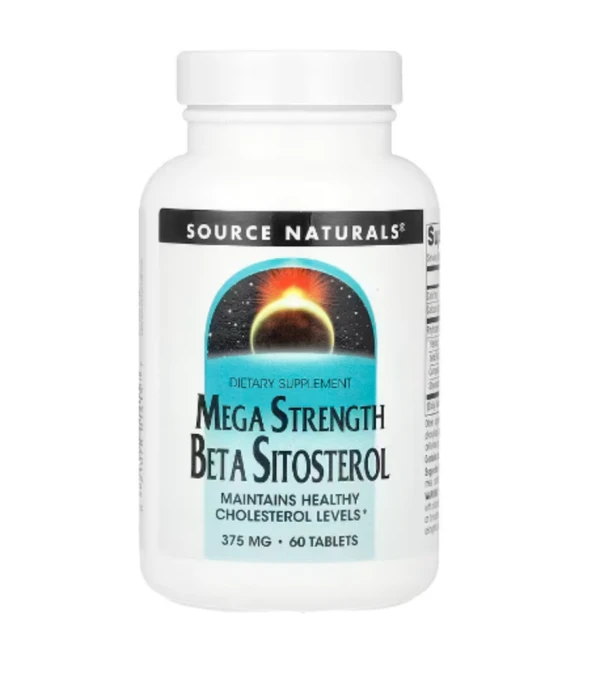 Source Naturals, Mega Strength Beta Sitosterol, 375 mg, 60 Tablets