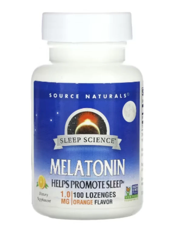 Source Naturals, Melatonin, Orange, 1 mg, 100 Lozenges