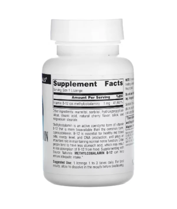 Source Naturals, MethylCobalamin Vitamin B12, Cherry, 1 mg, 240 Lozenges