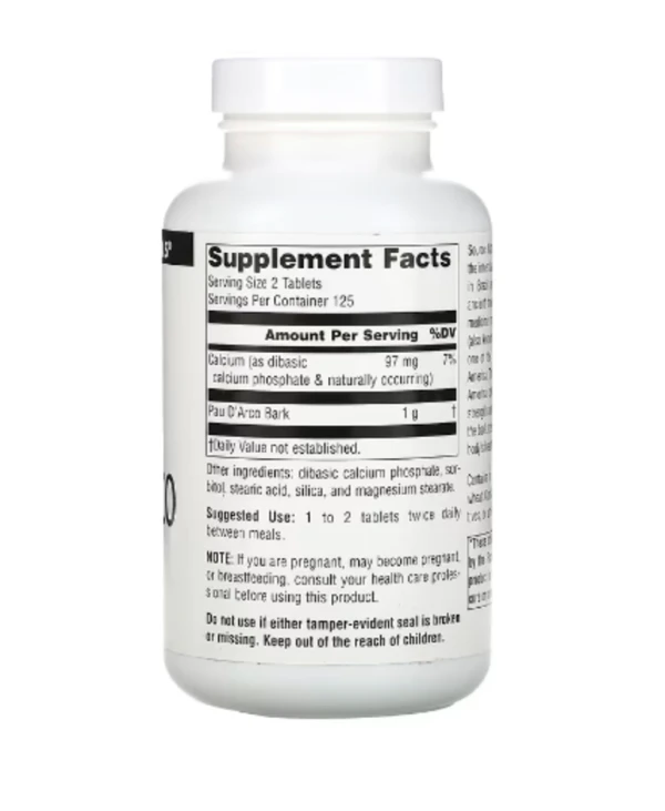 Source Naturals, Pau D'Arco, 500 mg, 250 Tablets (250 mg per Tablet)