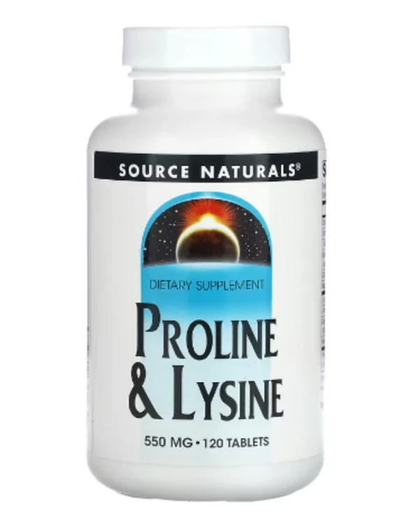 Source Naturals, Proline & L-Lysine, 550 mg, 120 Tablets