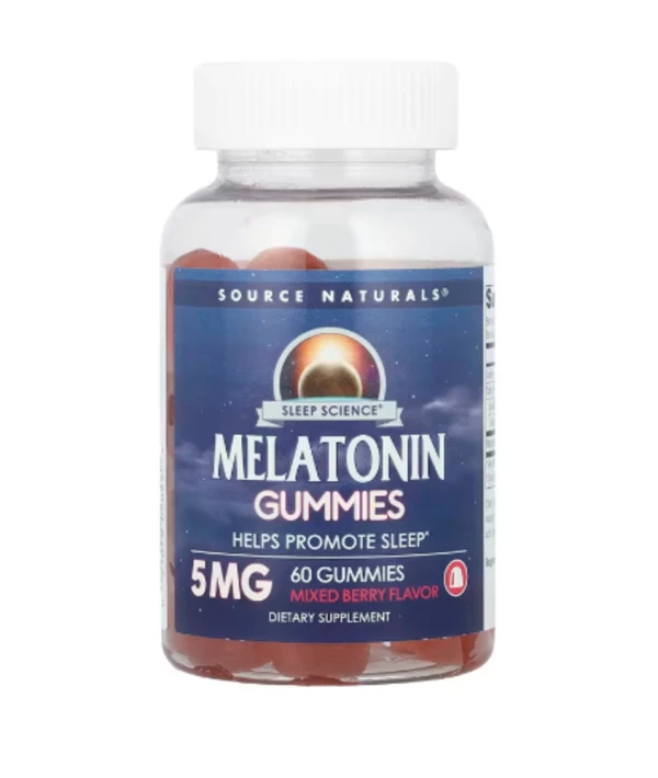 Source Naturals, Sleep Science®, Melatonin Gummies, Mixed Berry, 5 mg, 60 Gummies