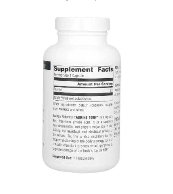 Source Naturals, Taurine 1000, 1,000 mg, 120 Capsules