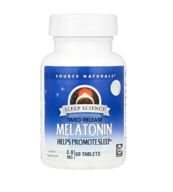 Source Naturals, Timed Release Melatonin, 3 mg , 60 Tablets