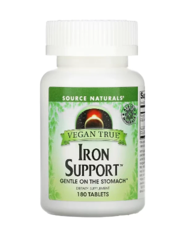 Source Naturals, Vegan True, Iron Support, 180 Tablets