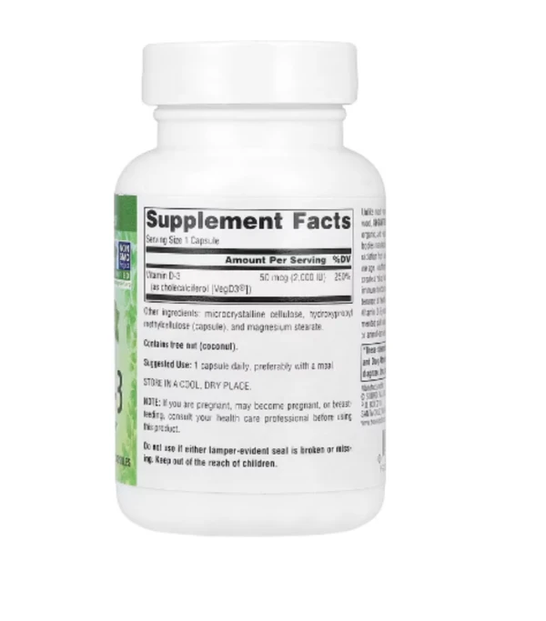 Source Naturals, Vegan True®, Non-GMO Vitamin D-3, 50 mcg (2,000 IU), 120 Vegan Capsules