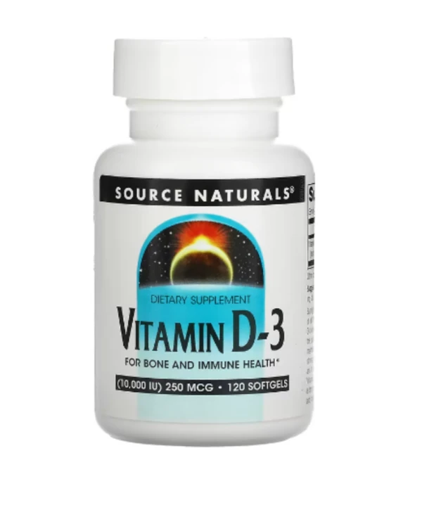 Source Naturals, Vitamin D-3, 10,000 IU (250 mcg), 120 Softgels