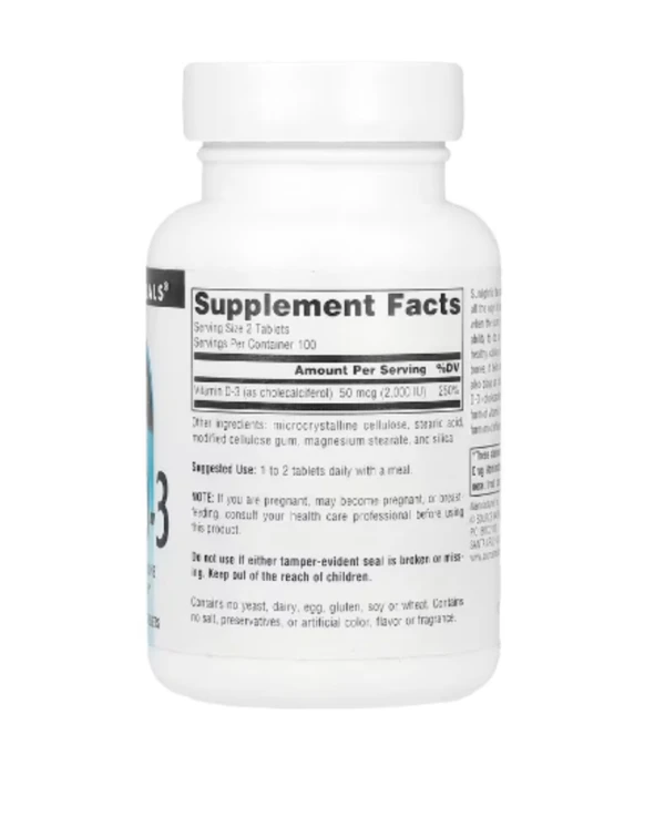 Source Naturals, Vitamin D-3, 25 mcg (1,000 IU), 200 Tablets