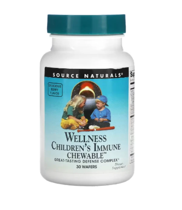 Source Naturals, Wellness, Children's Immune Chewable, Delicious Berry, 30 Wafers