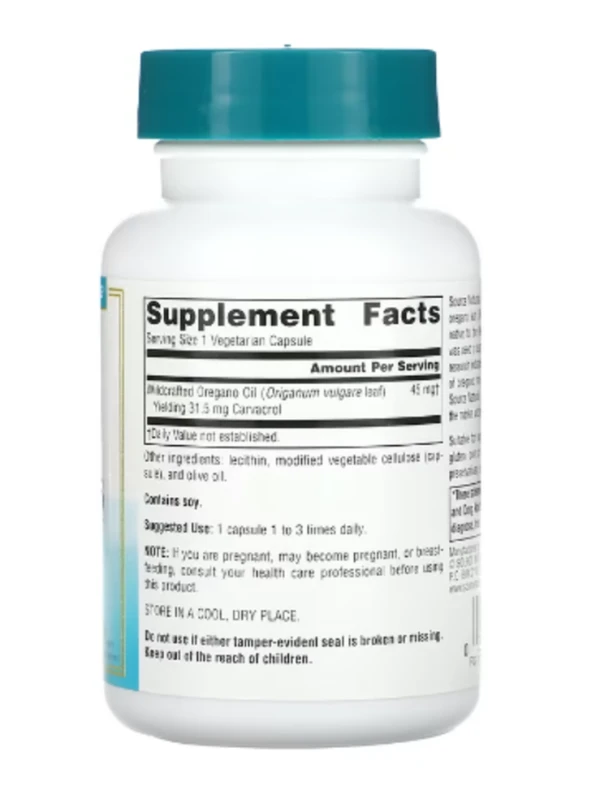 Source Naturals, Wellness, Oil of Oregano, 60 Vegetarian Capsules