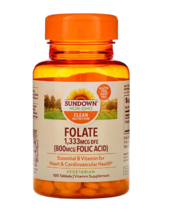 Sundown Naturals, Folate, 1,333 mcg DFE, 100 Tablets