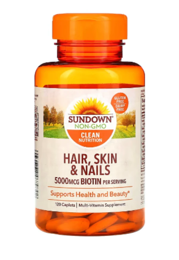 Sundown Naturals, Hair, Skin & Nails, 120 Caplets