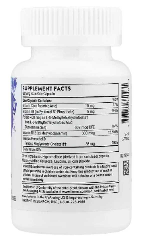 Thorne, Advanced Iron Complex, 60 Capsules