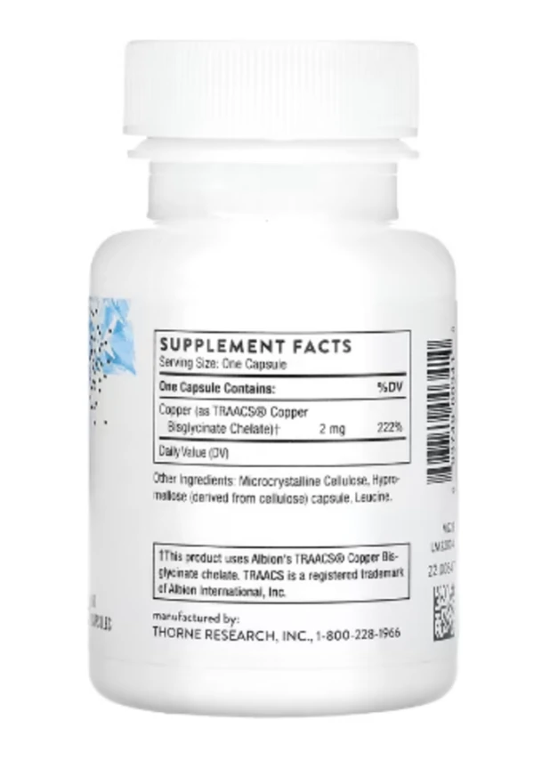 Thorne, Copper Bisglycinate, 60 Capsules