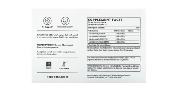 Thorne, FloraSport 20B, 30 Capsules