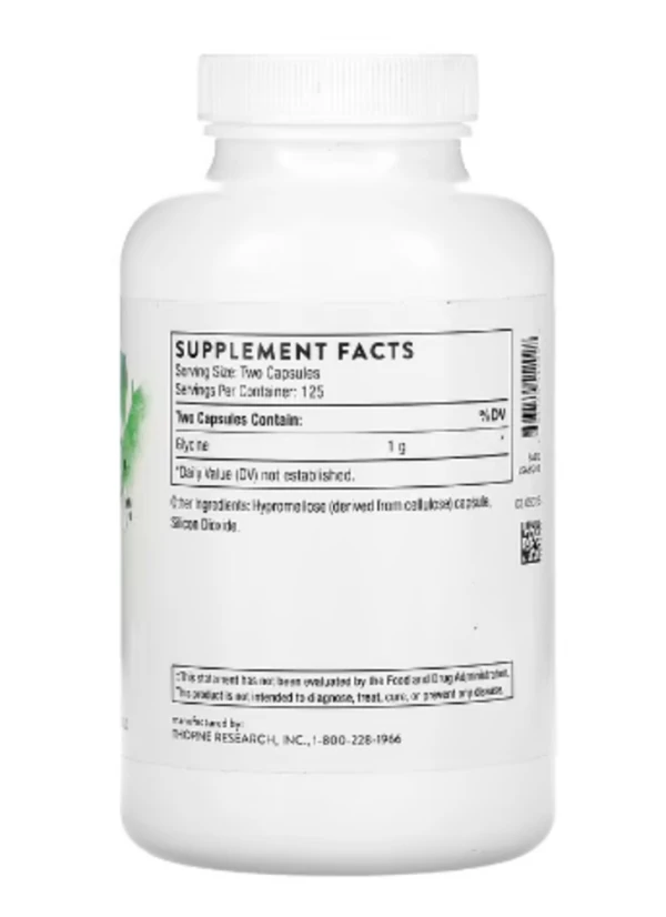 Thorne, Glycine, 250 Capsules